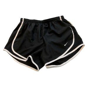 Nike Tempo Women Dri-Fit Running Shorts Black with White Trim Size Small